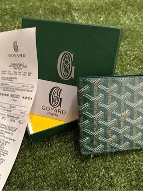 & Other Stories Teal Goyardine Card Holder